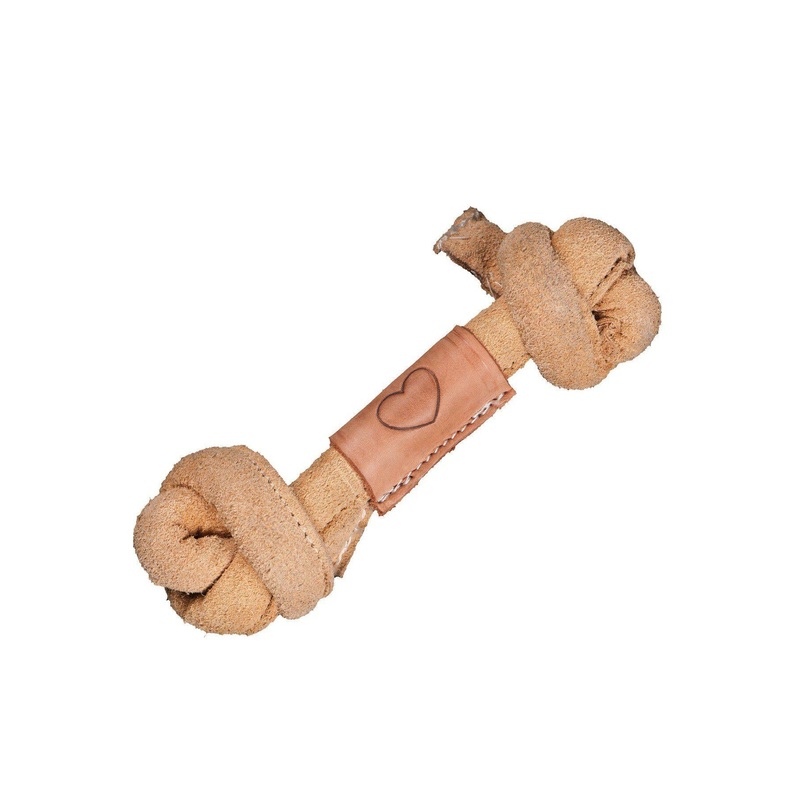Huggle-Hide Leather Bone Dog Toy Large