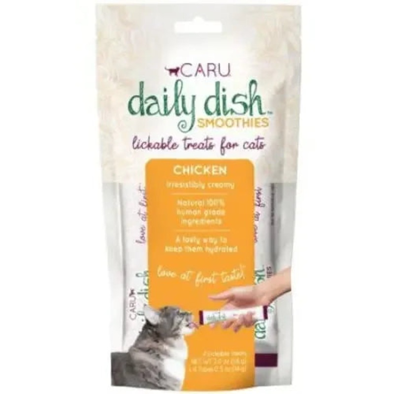 Caru Pet Food Daily Dish Smoothies Chicken Flavored Lickable Cat Treats