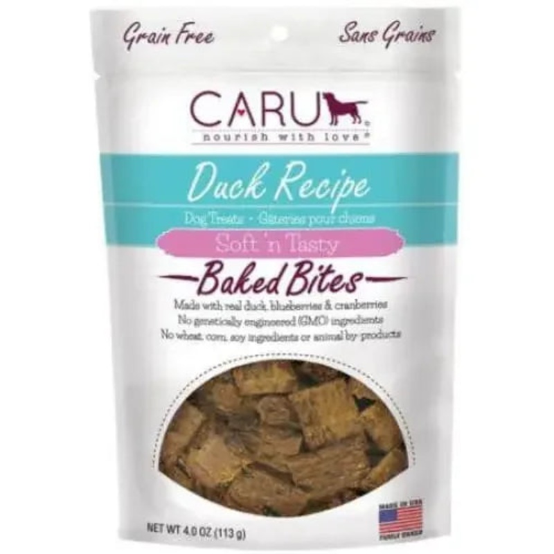 Caru Pet Food Soft ‘n Tasty Baked Bites Duck Recipe Grain-Free Dog Treats