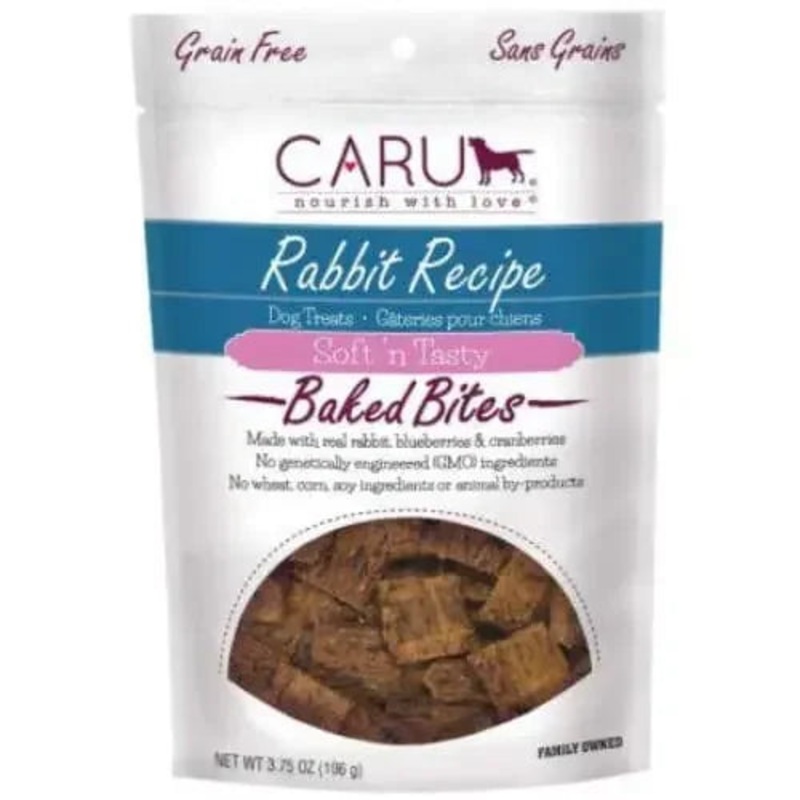 Caru Pet Food Soft ‘n Tasty Baked Bites Rabbit Recipe Grain-Free Dog Treats