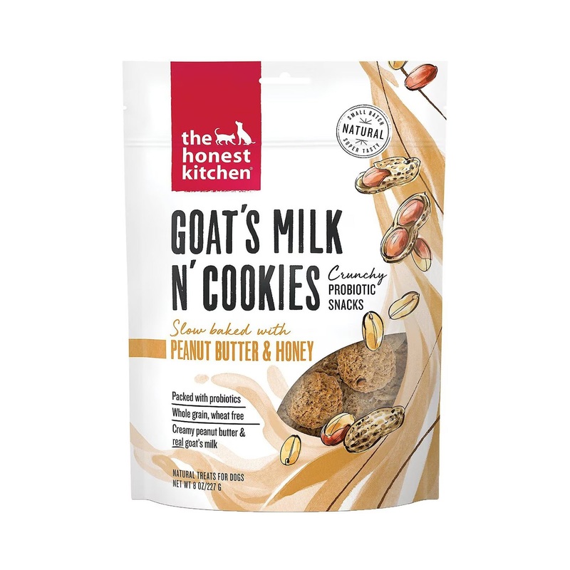 The Honest Kitchen Goat’s Milk N’ Cookies Peanut Butter and Honey Dog Treats 8 oz