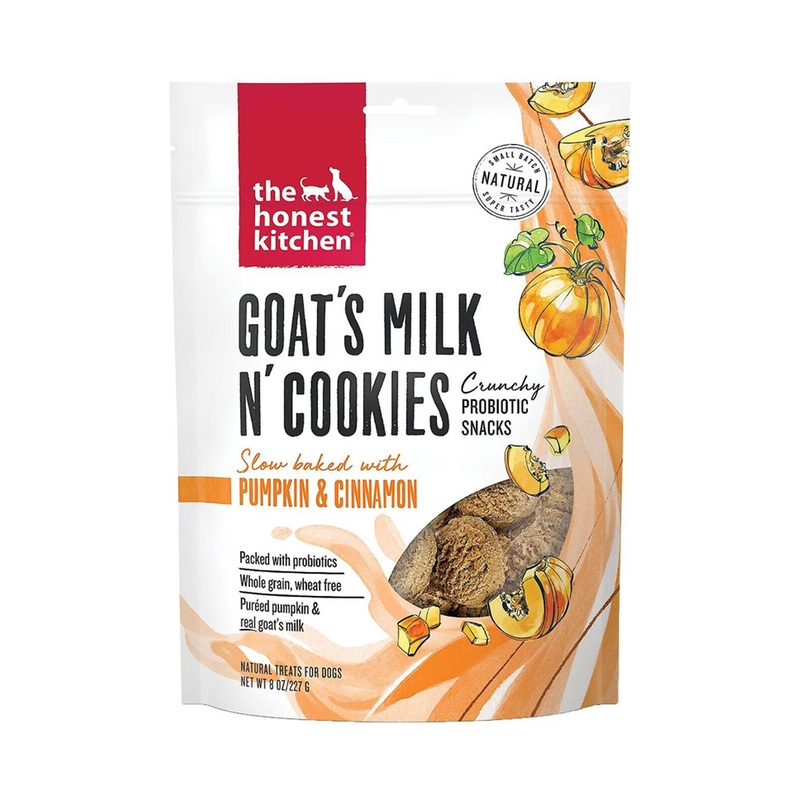 The Honest Kitchen Goat’s Milk N’ Cookies Pumpkin and Cinnamon Dog Treats 8 oz