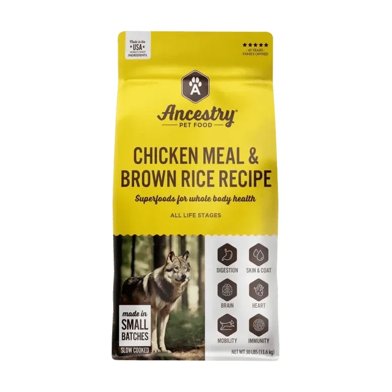 Ancestry Pet Food Chicken Meal & Brown Rice Formula Dry Kibble Dog Food 4lb