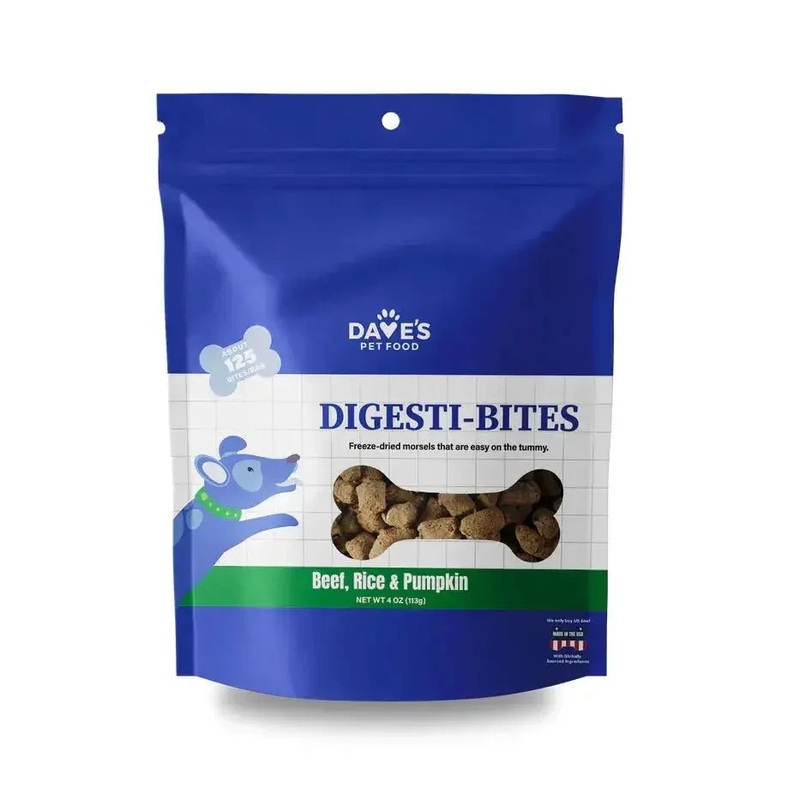 Dave’s Digesti-Bites Beef, Rice & Pumpkin Freeze-Dried Dog Treats 4oz