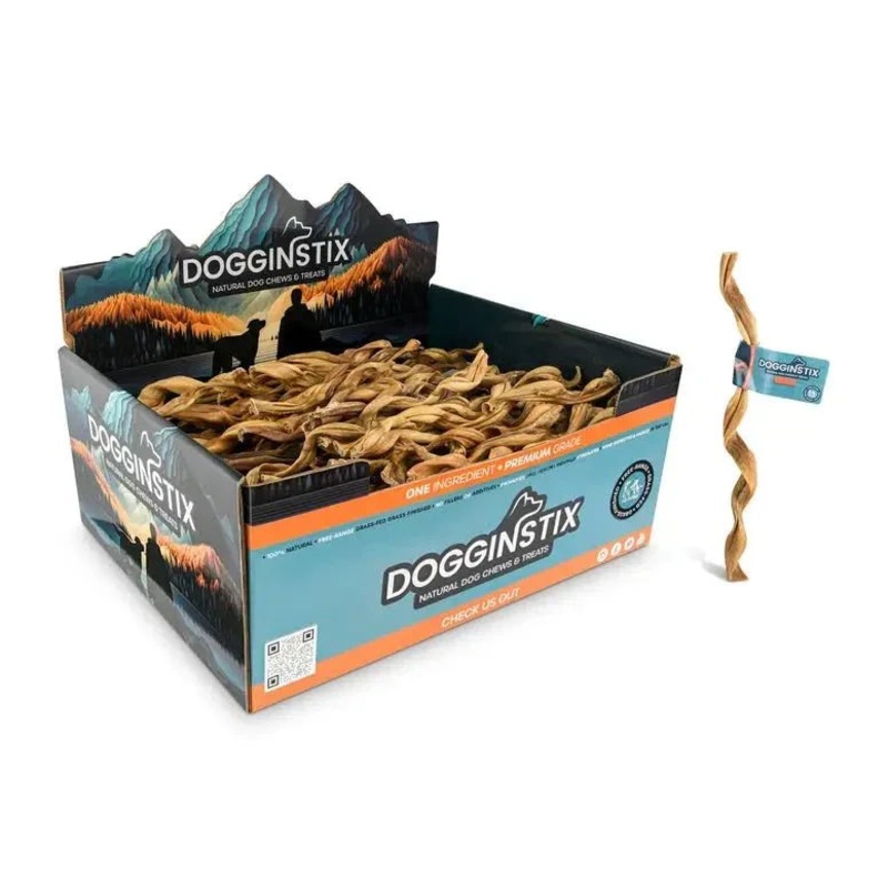 Dogginstix Lamb Collagen Twist Chews for Dogs 12″ Case of 25