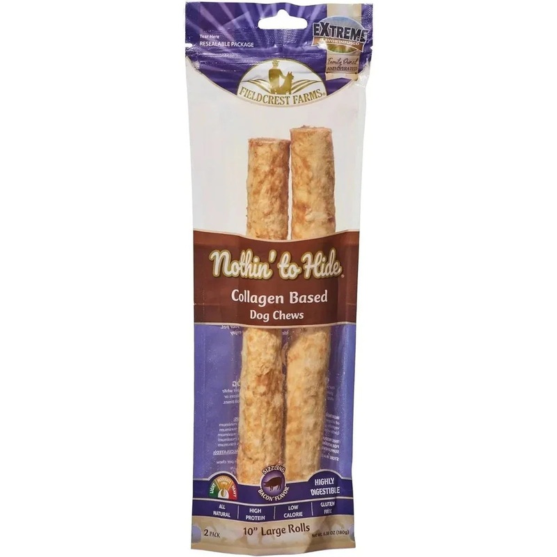 Fieldcrest Farms Nothin To Hide Roll Bacon Dog Treats 10″ 2pk