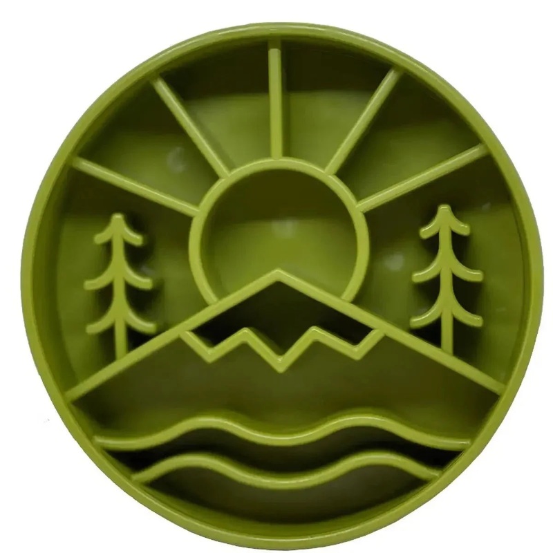 SodaPup Great Outdoors eBowl Enrichment Slow Feeder Bowl Green 8″