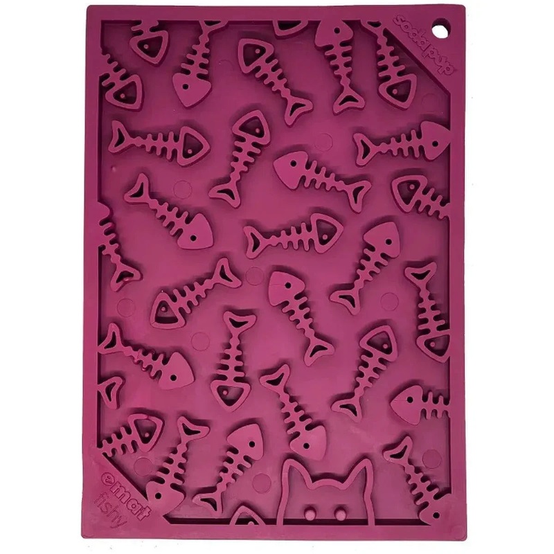 SodaPup TPE eMat Fishy Enrichment Lick Mat Plum