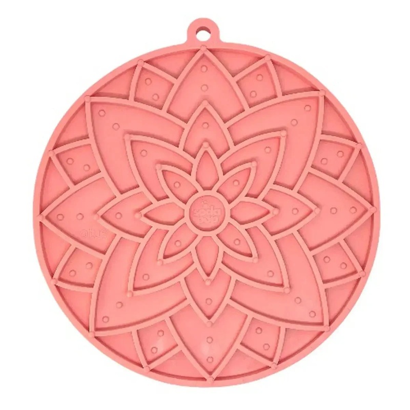 SodaPup TPE eMat Lotus Enrichment Lick Mat Pastel Pink