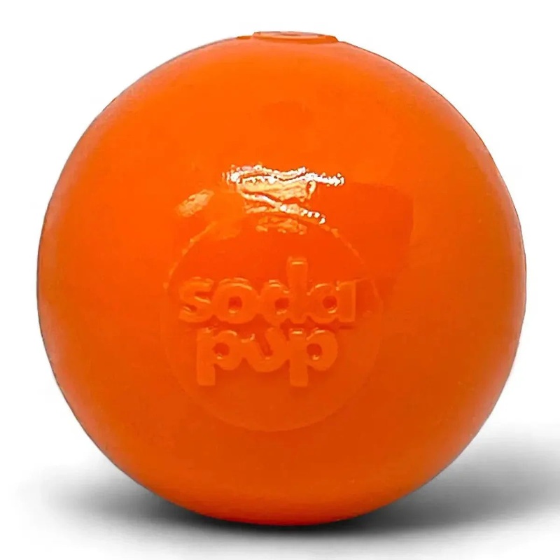 SodaPup TPE Squeaker Ball Dog Fetch Toy Medium Orange