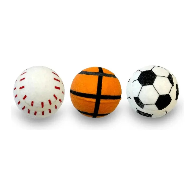 ThoozyPet Tennis Ball Assorted (Baseball / Basketball / Soccer) Fetch Dog Toy 2.5″
