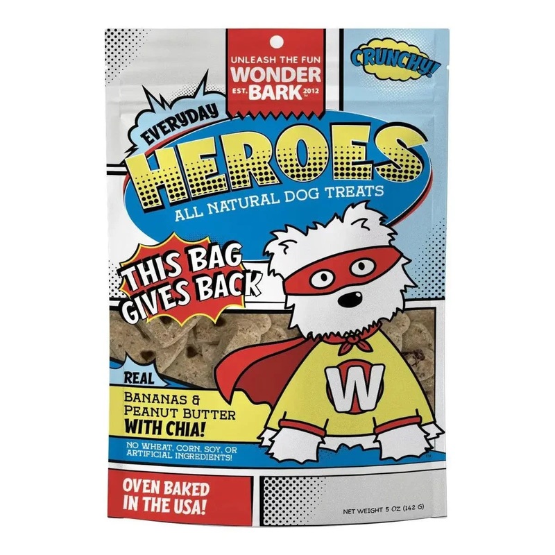Wonder Bark Everyday Heroes Crunchy Dog Treats 5oz Bananas + Peanut Butter