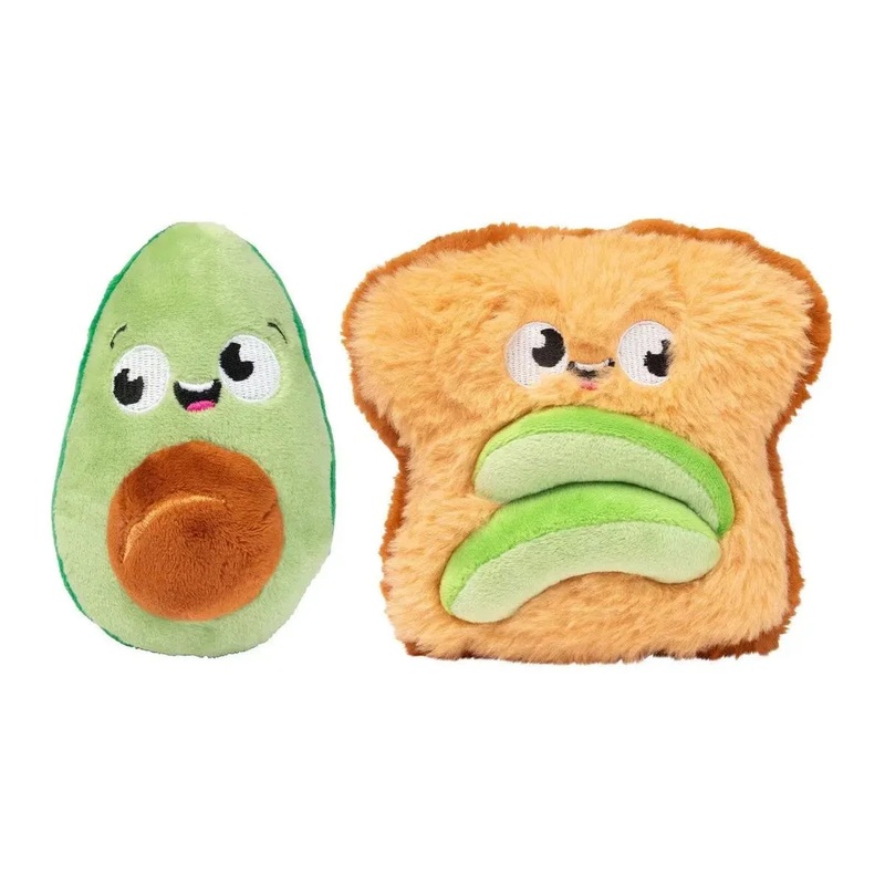 FuzzYard Avocado & Toast Plush Dog Toy 2pk