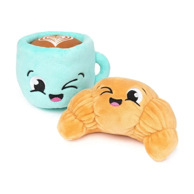 FuzzYard Croissant & Cappuccino Plush Dog Toy 2pk