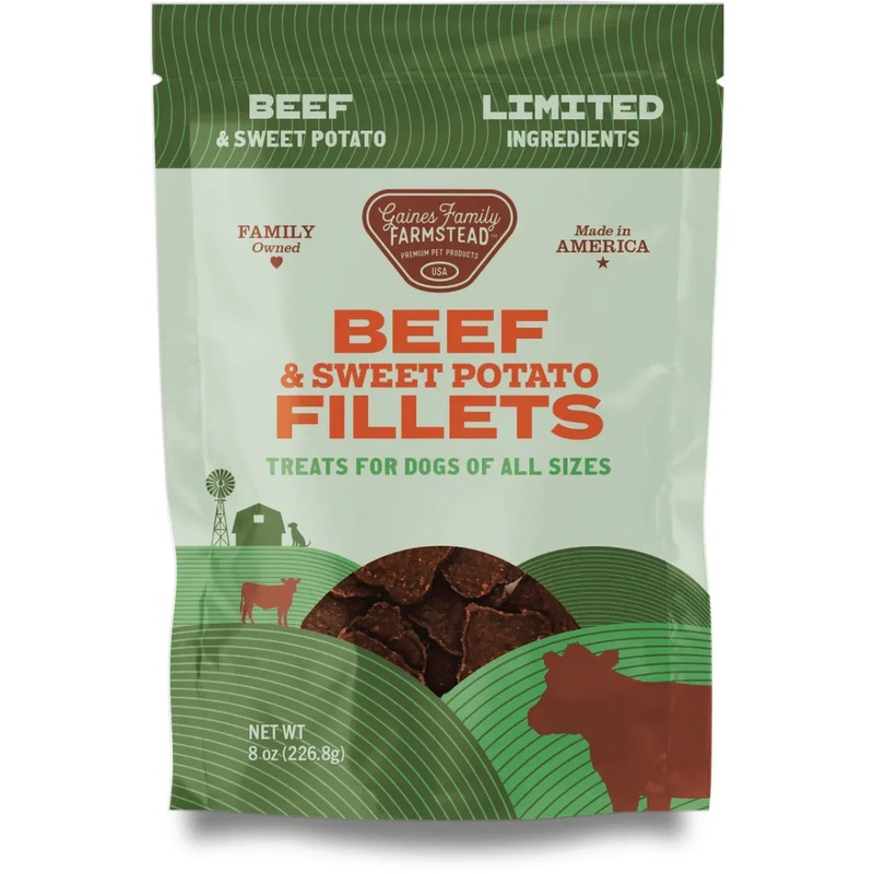 Gaines Family Farmstead Sweet Potato & Beef Fillets Grain-Free Dog Treats 8oz