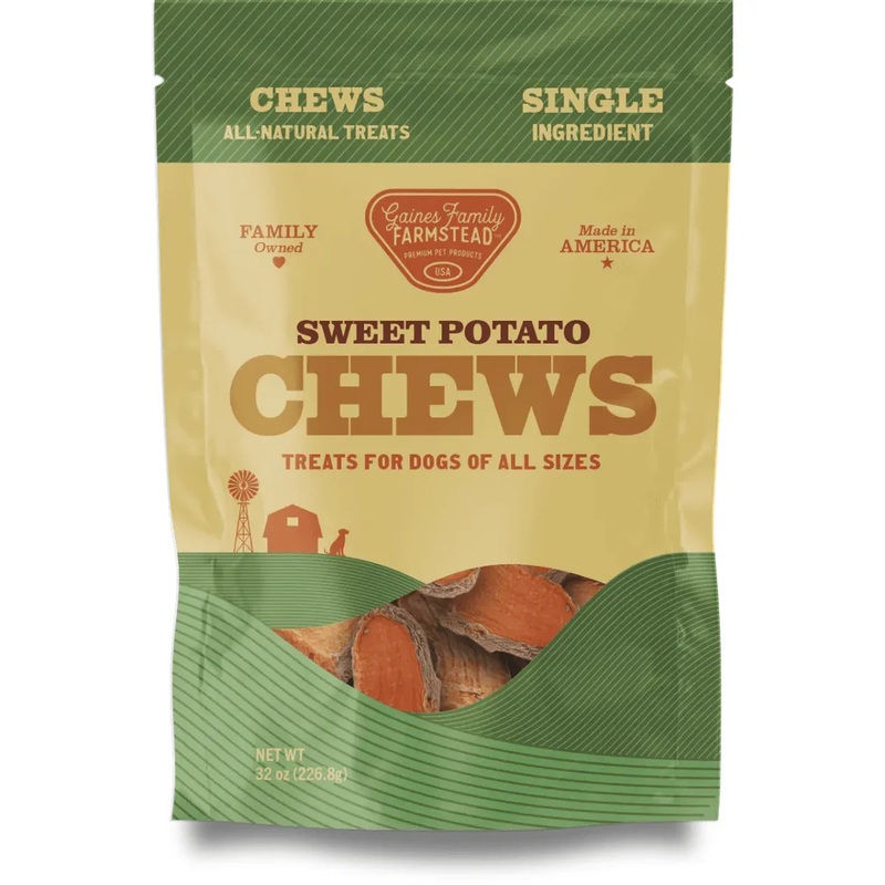 Gaines Family Farmstead Sweet Potato Chews Grain-Free Dog Treats 8oz