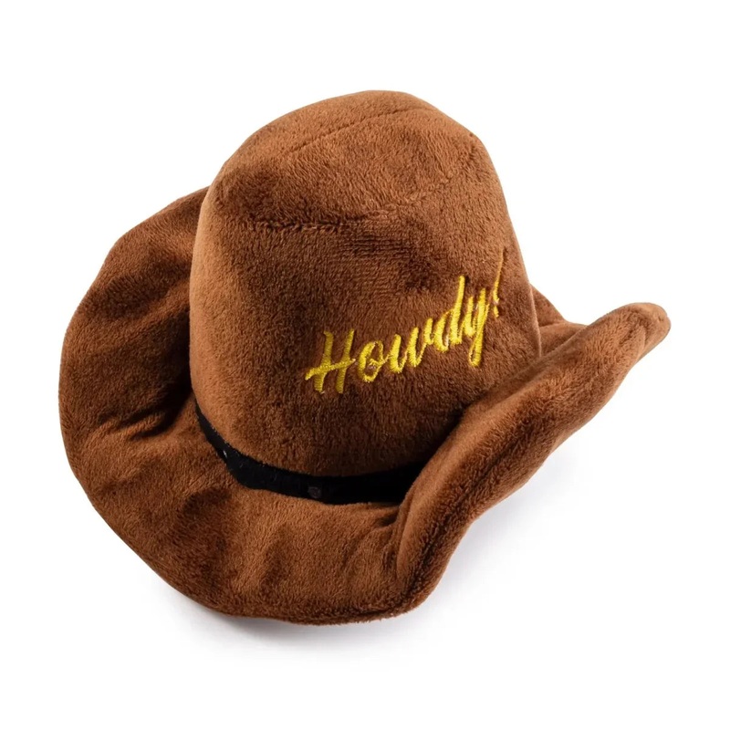 Haute Diggity Dog Brown Cowboy Hat Designer Dog Toys
