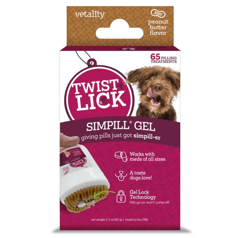 Vetality Twist & Lick SimPill 2.3oz Peanut Butter