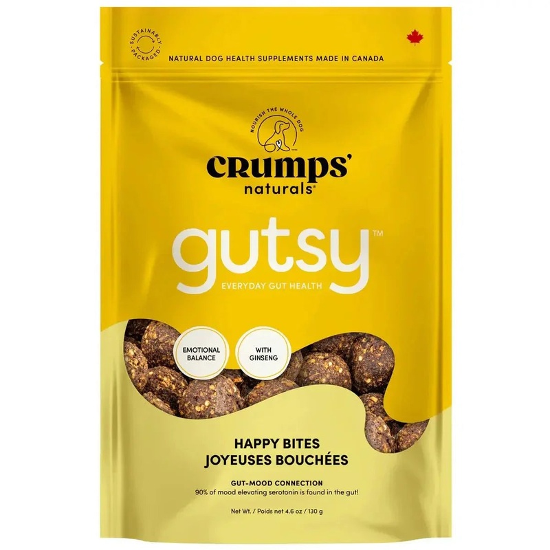 Crumps Naturals Gutsy Happy Bites – Mood & Gut Health Dog Treats 4.6oz