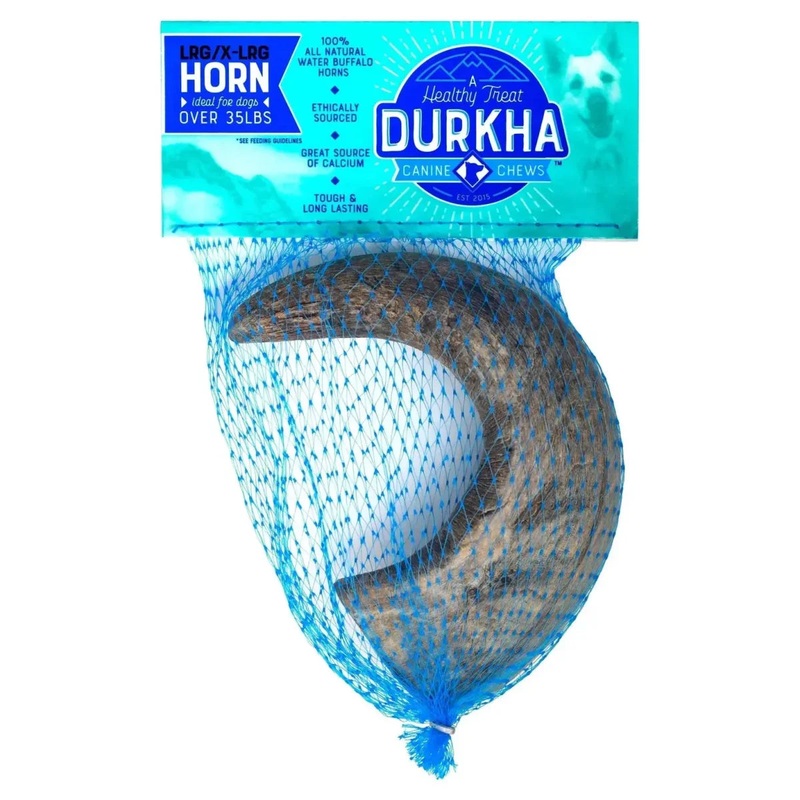 Durkha Natural Water Buffalo Horns for Dogs  Long-Lasting, Natural Dog Treats Small