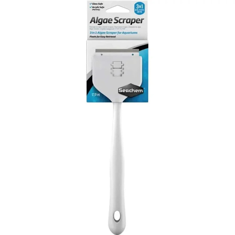 3-in-1 Algae Scraper for Glass and Acrylic Aquariums 6 In