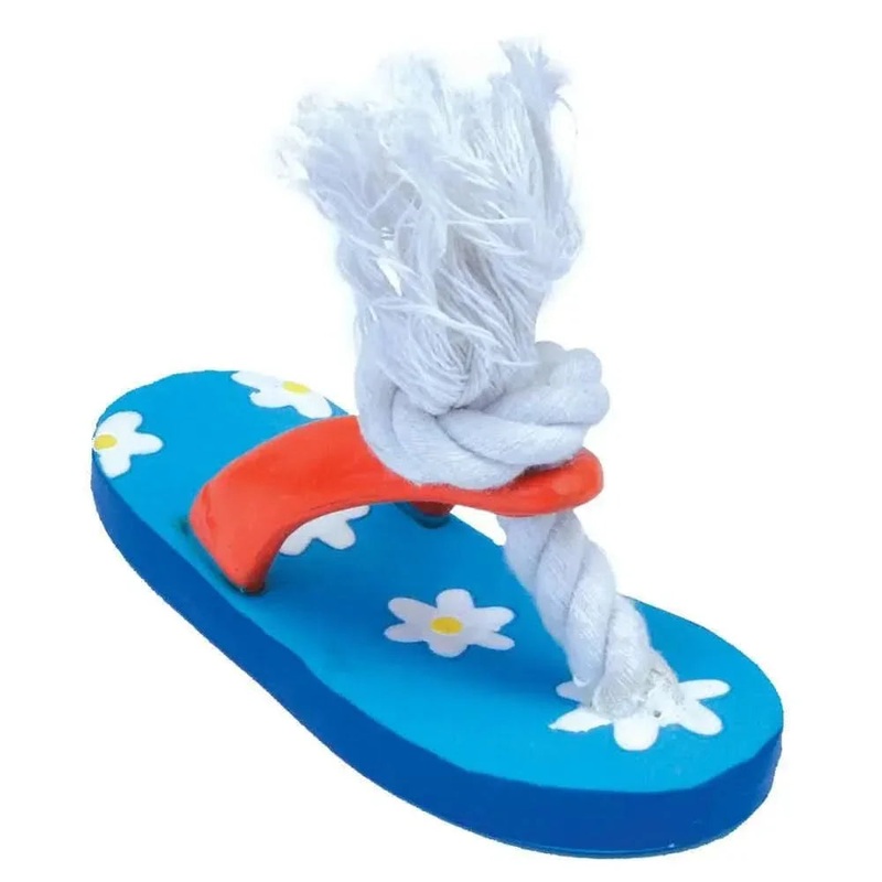 5″ Flower Flip Flop Li’l Pals Latex & Rope Toy