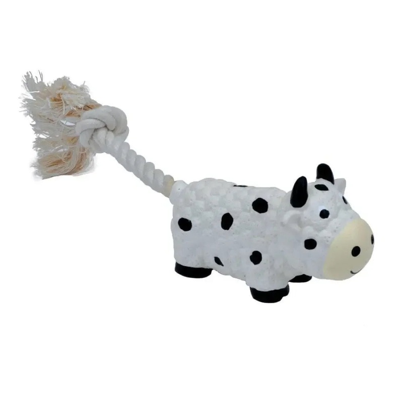8.5″ Cow Li’l Pals Latex & Dog Rope Toy