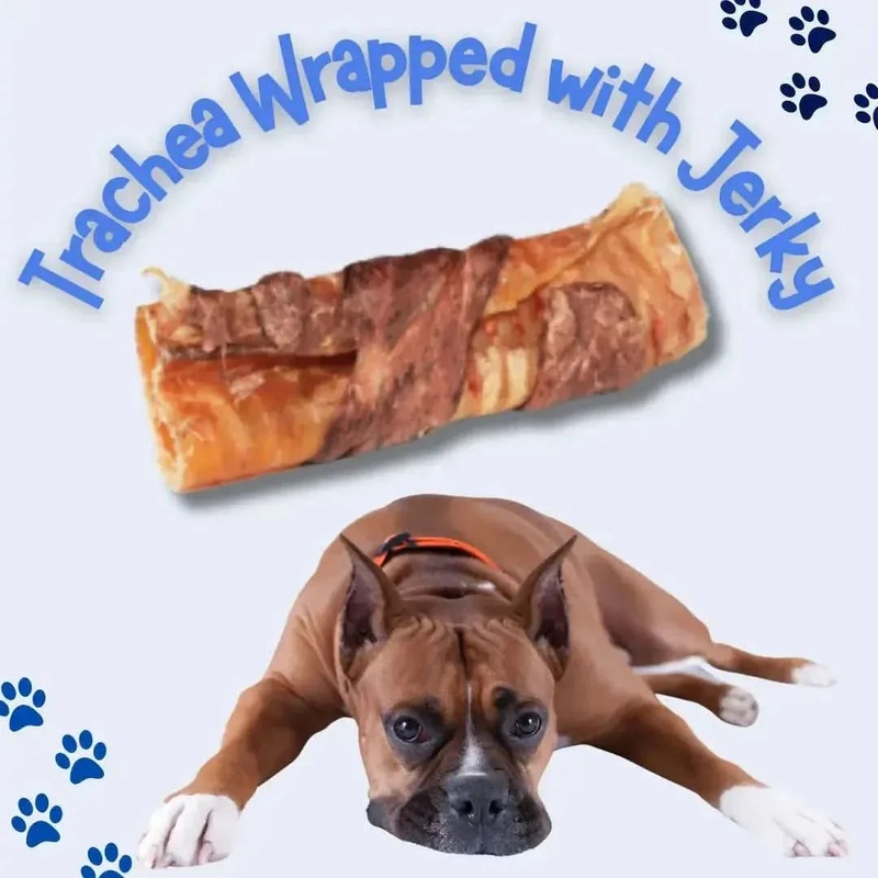 All Natural Water Buffalo Trachea Wrapped Jerky Treat for Dogs 6″