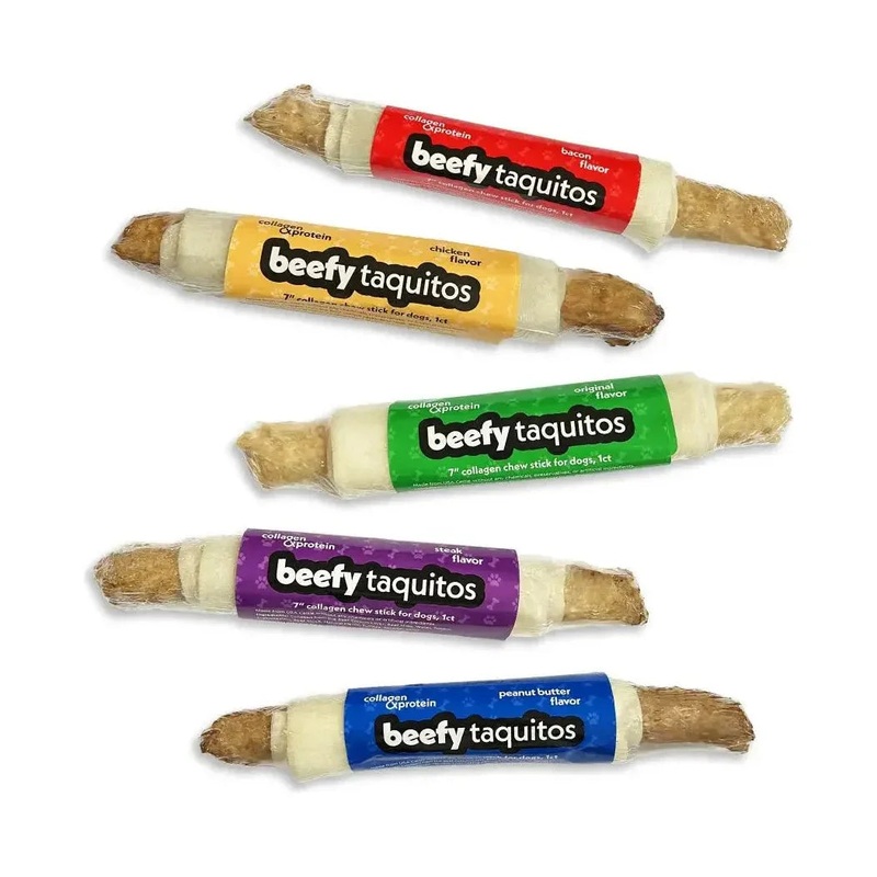 Frankly Pet Beefy Taquitos Healthy Dog Treats Natural Peanut Butter