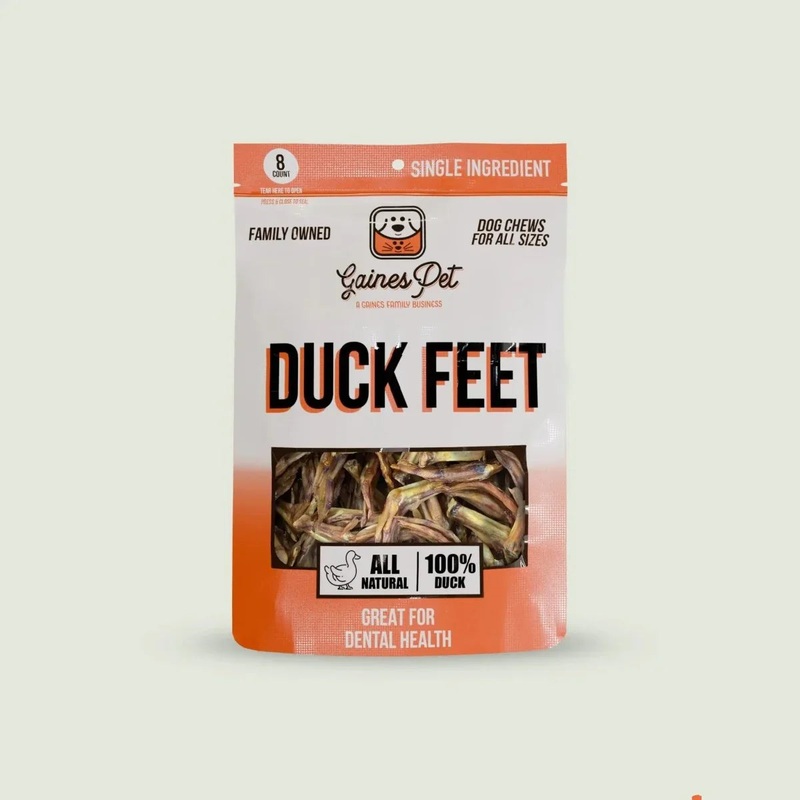 Gaines Family Farmstead All-Natural Duck Feet Treats Crunchy Chews for Happy Dogs 8ct