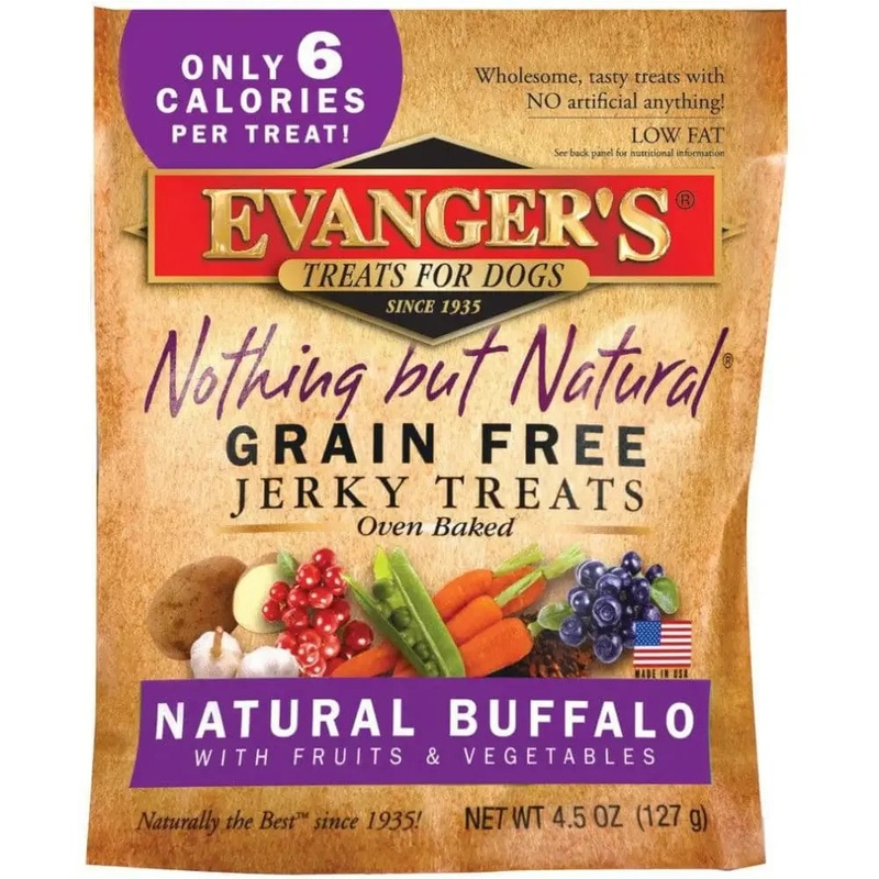 Evanger’s Nothing But Natural Buffalo Jerky Dog Treats 4.5 oz