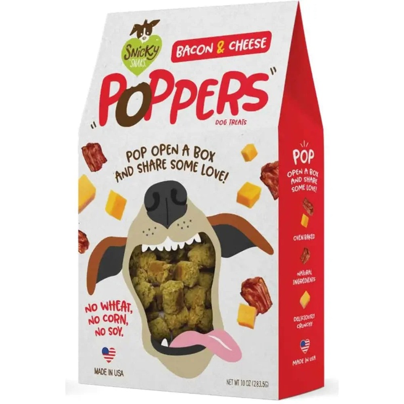 Snicky Snak Poppers Dog Treat 10 oz Bacon & Cheeser
