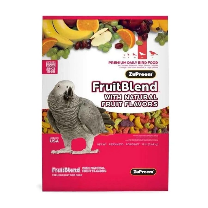 ZuPreem FruitBlend with Natural Flavor Pelleted Bird Food for Parrots and Conures 2 Pounds