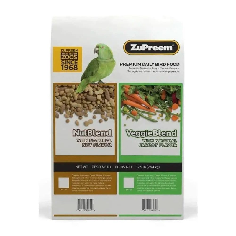 ZuPreem NutBlend with Natural Nut Flavor Pelleted Bird Food for Parrots and Conures 3.25 lbs