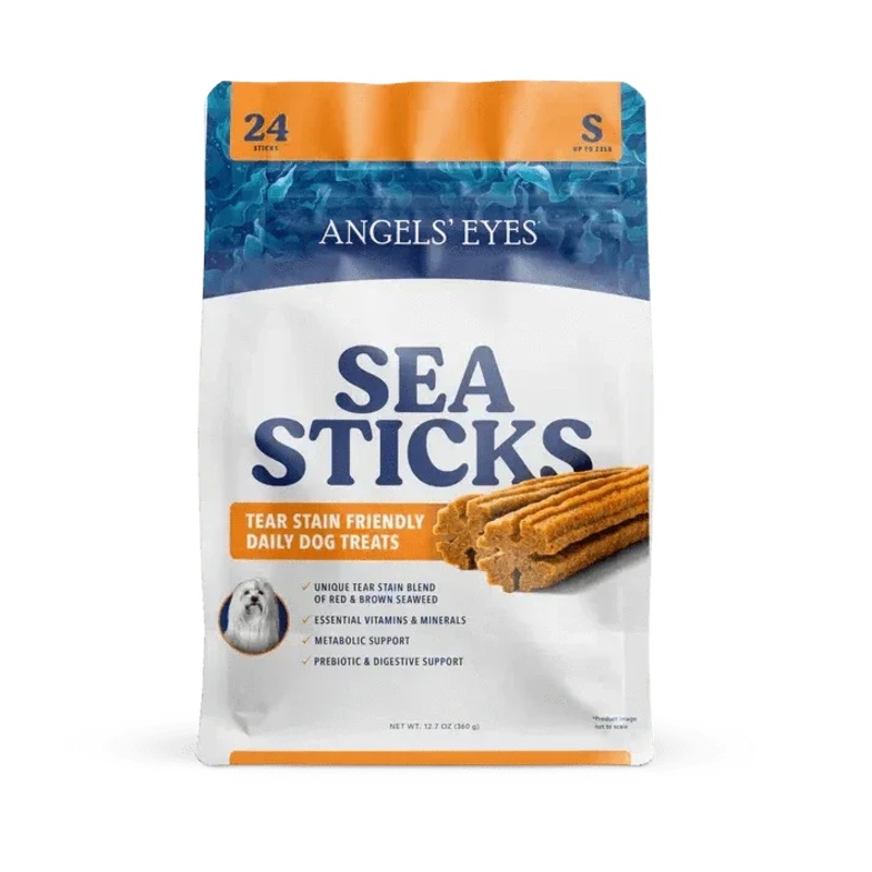Angels’ Eyes Sea Sticks Tear Stain Friendly Dog Treats Small – 24 Sticks