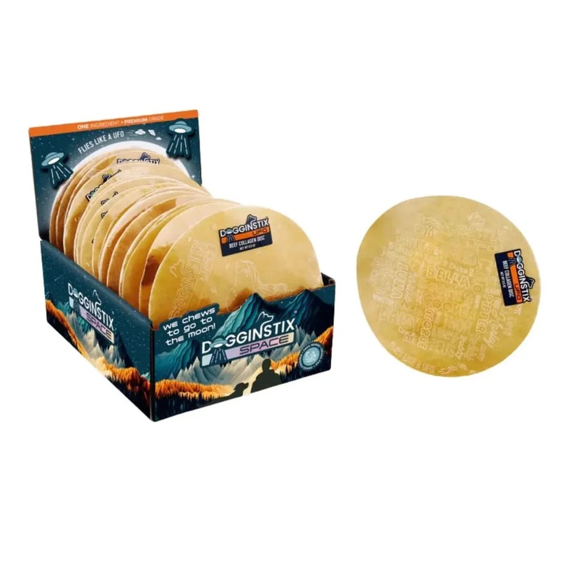 Dogginstix Beef Collagen UFO Dog Chew Treats Case of 24