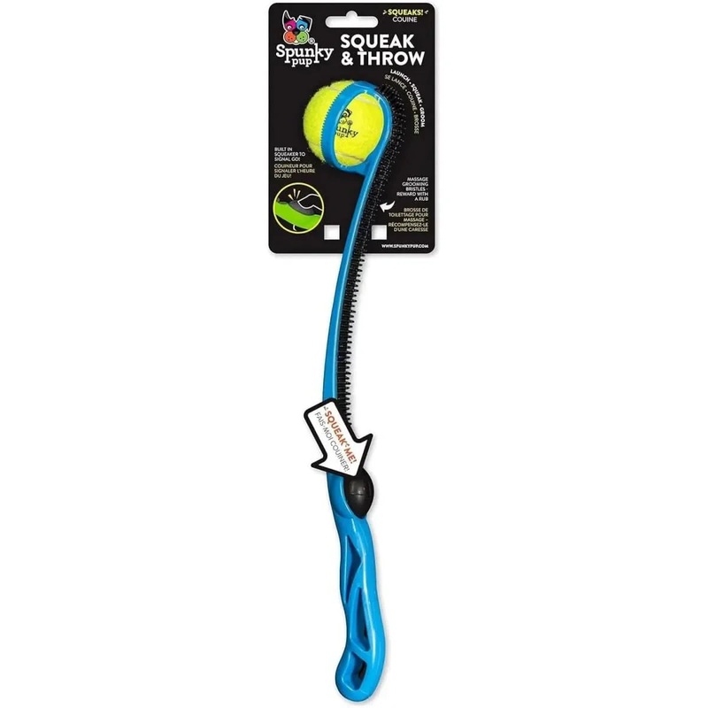 Spunky pup Squeak & Throw Ball Launcher for Dogs