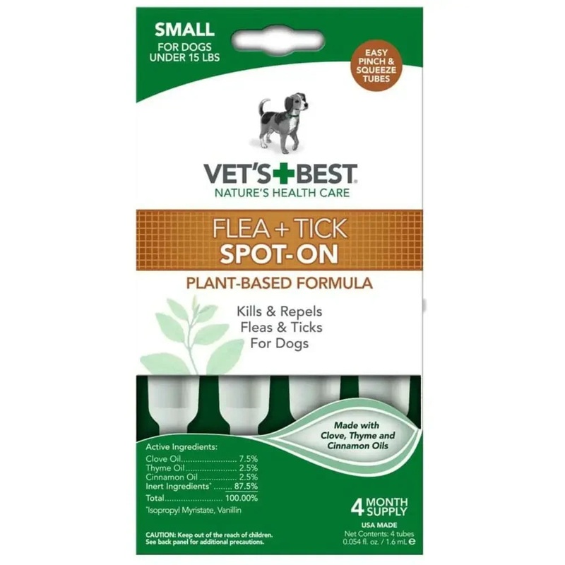 Vet’s Best Flea and Tick Spot-On 4 ct 1.6 Milliliters 4 Count