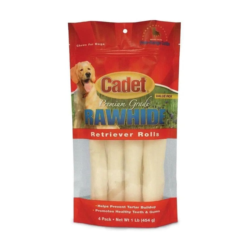 Cadet Premium Rawhide Retriever Roll Dog Treats 1 Lbs X 4 Count