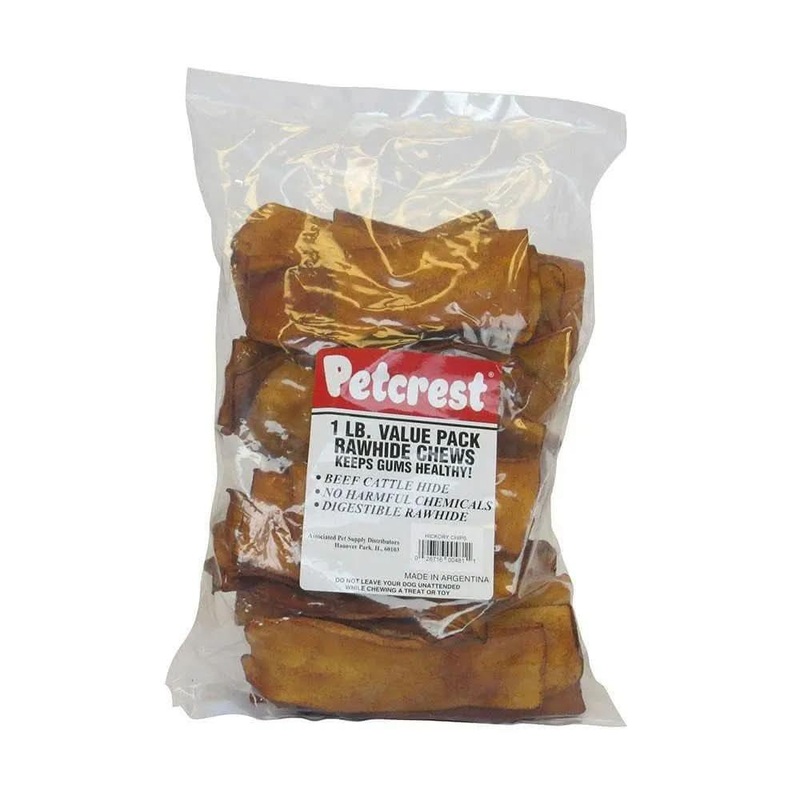 Lennox USA Flavored-Stain Free Rawhide Hickory Chip Bag Dog Treats 1 Lbs