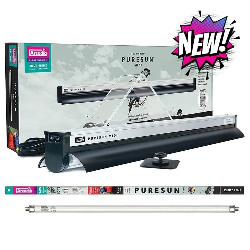 Arcadia Bird PureSun MIDI 2.4% UVB and 12% UVA Lighting Kit 22″