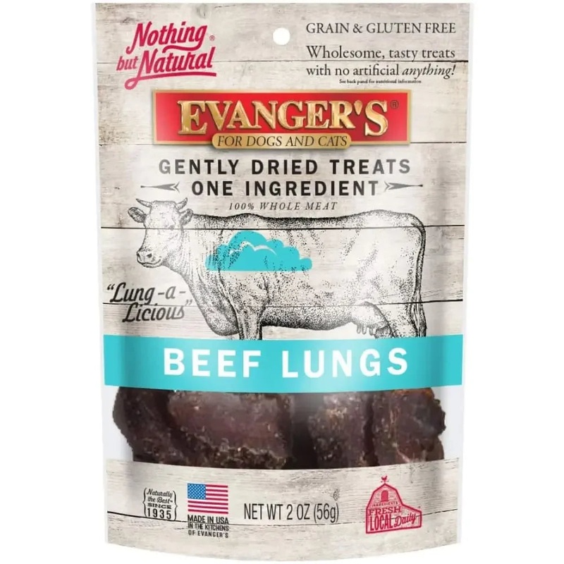 Evanger’s Nothing But Natural Gently Dried Dog & Cat Treats Beef Lung