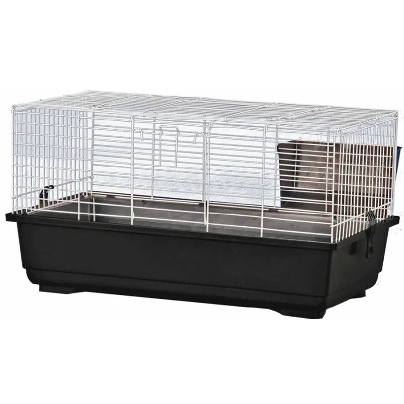 A & E Cages Rabbit Cage Universal Small Animal Habitat for Guinea Pig, Ferret, Chinchilla 24 in X 13 in X 13 in Black