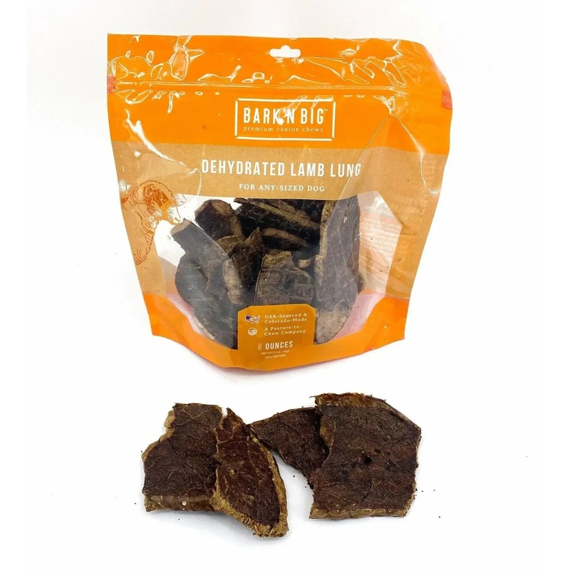BarknBig Natural Dehydrated Premium Lung Chew Treats for Dogs 5oz Lamb