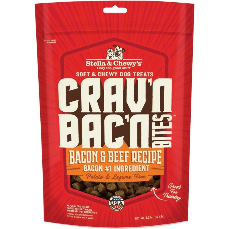 Stella & Chewys Dog Crav’N Bacon Bites Beef 8.25Oz