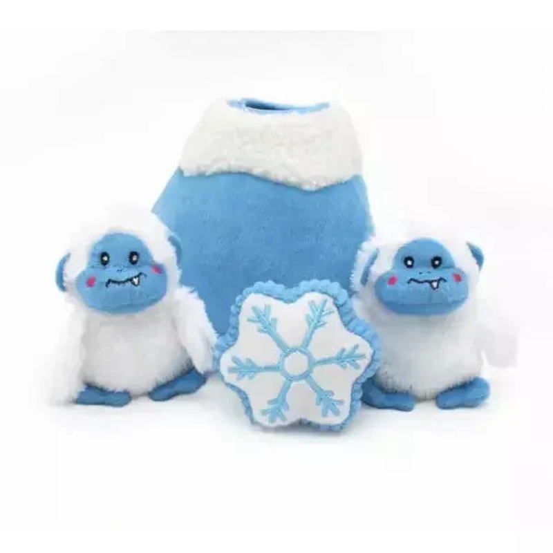 Zippy Paws Holiday Burrow Yeti Mountain Dog Toys