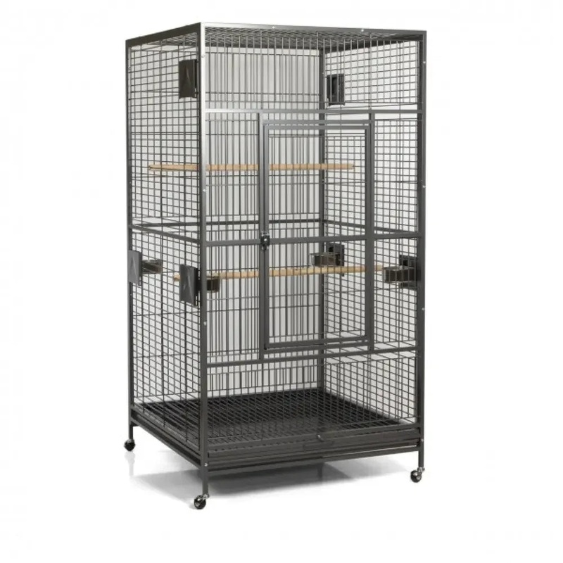 A&E Cage XLarge Macaw Flight Cage Bird Cages for Parrots, Parakeets & Cockatiels Black