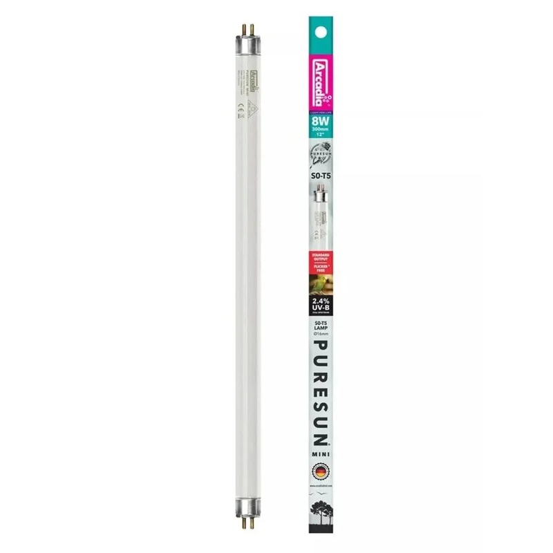 Arcadia PureSun Bird Mini Bulb 8W – Full-Spectrum UV-B Lamp for Birds