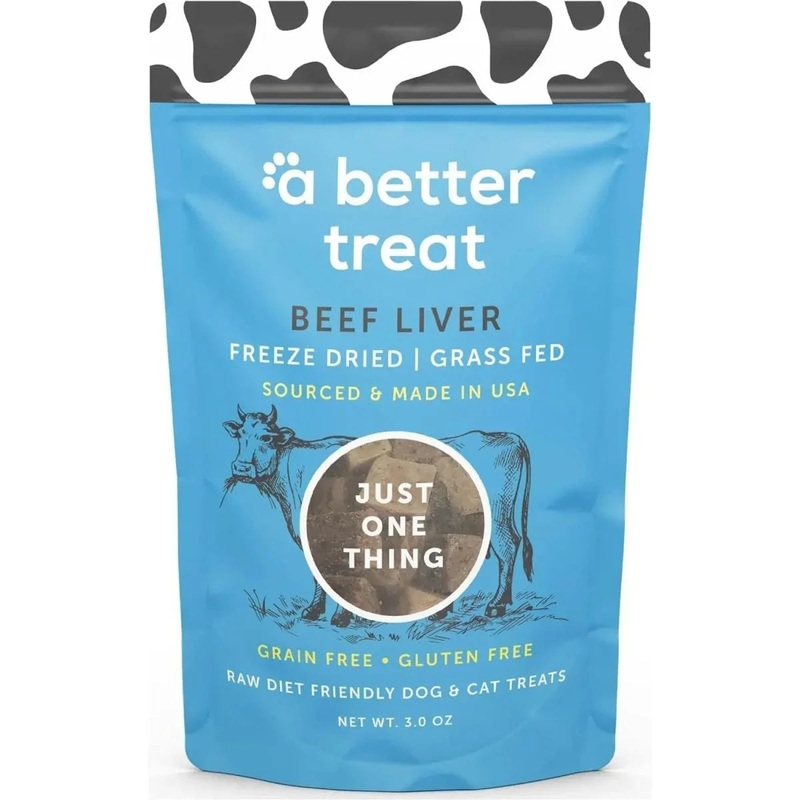 A Better Treat Freeze Dried Raw Grass Fed Beef Liver Dog and Cat Treats