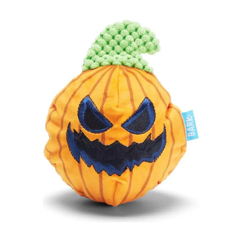 BARK Snarl the Gnarly Pumpkin Halloween Plush Dog Toy